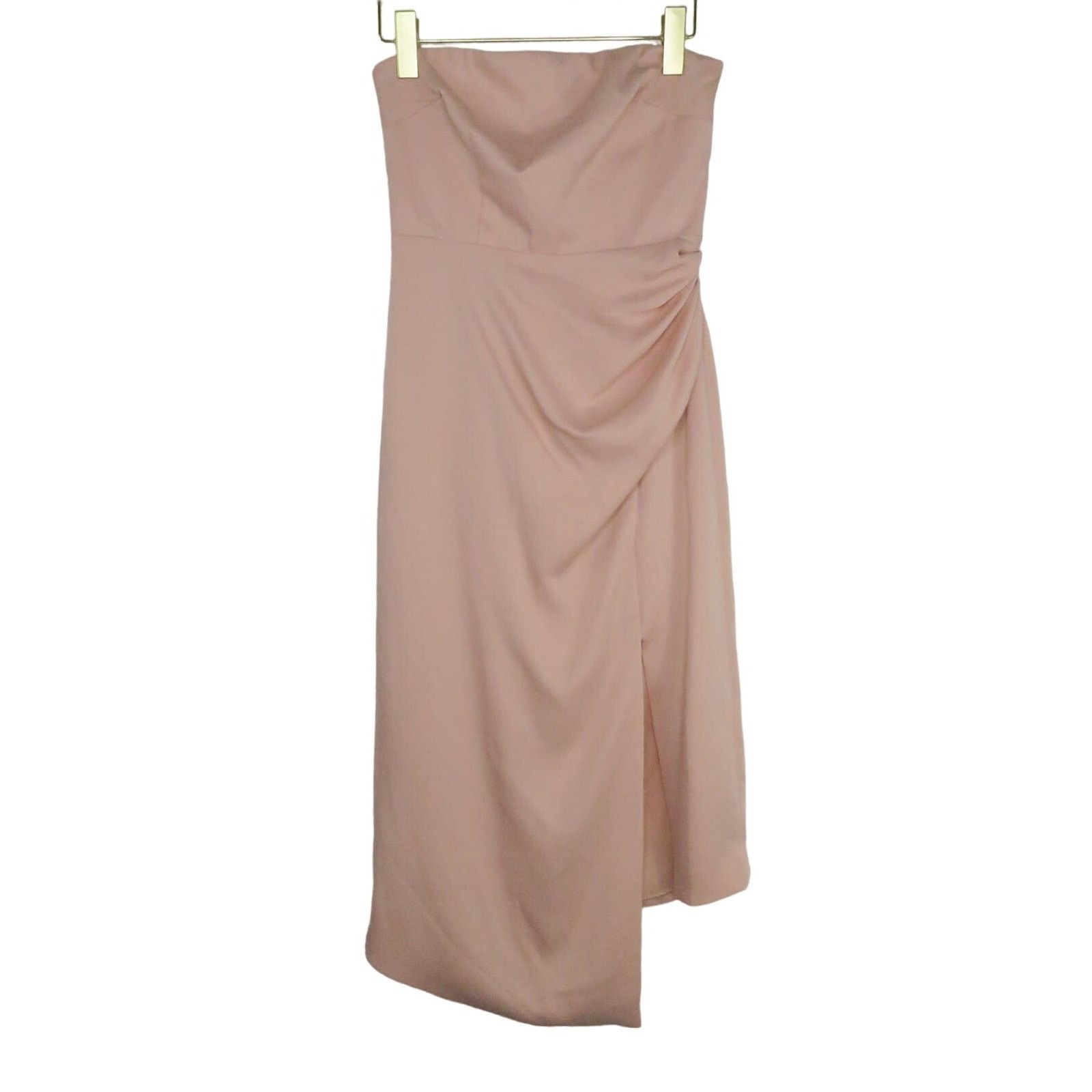 Target Basics Cushnie Blush Pink Strapless Asymmetrical Midi Dress 2 Size XS / US 0-2 / IT 36-38 - 2 Thumbnail