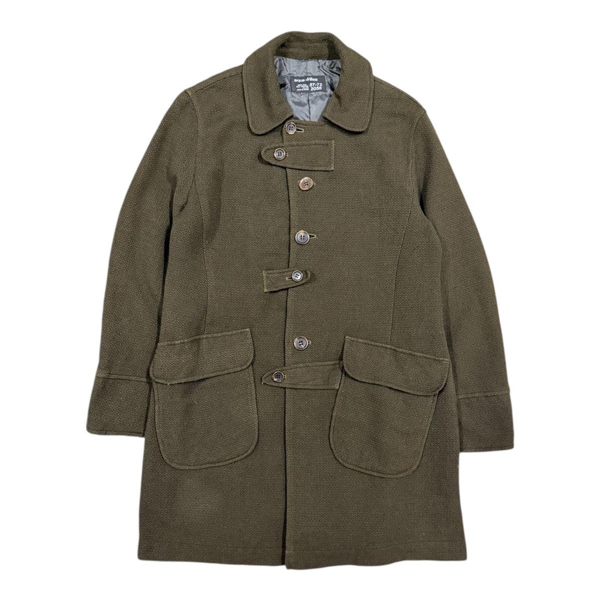 Vtg🔥Qua-Drille Salt & papper Buttoned Trench Coat Jacket