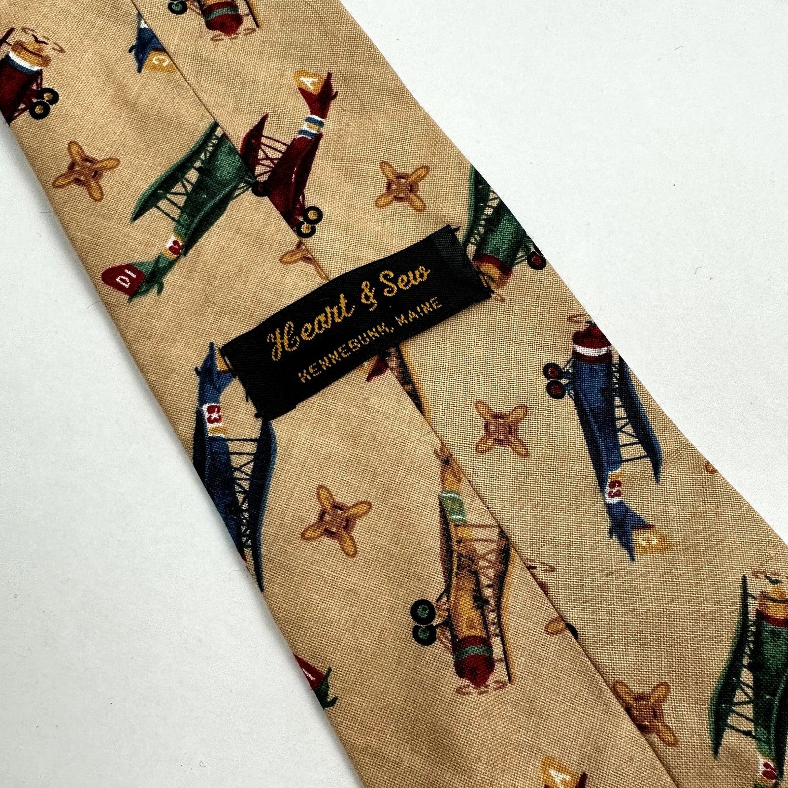 Other Airplane Print Retro Neck Tie Heart & Sew Kennebunk Maine Size ONE SIZE - 6 Thumbnail