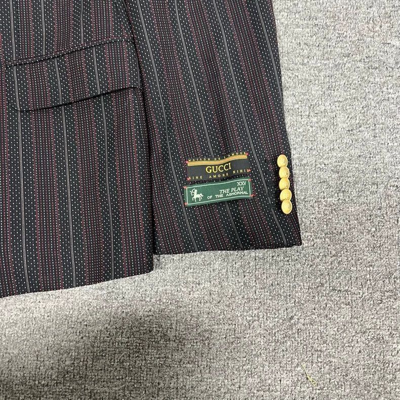 Gucci Gucci Striped Blazer with Gold Buttons-2506 Size L / US 10 / IT 46 - 4 Thumbnail