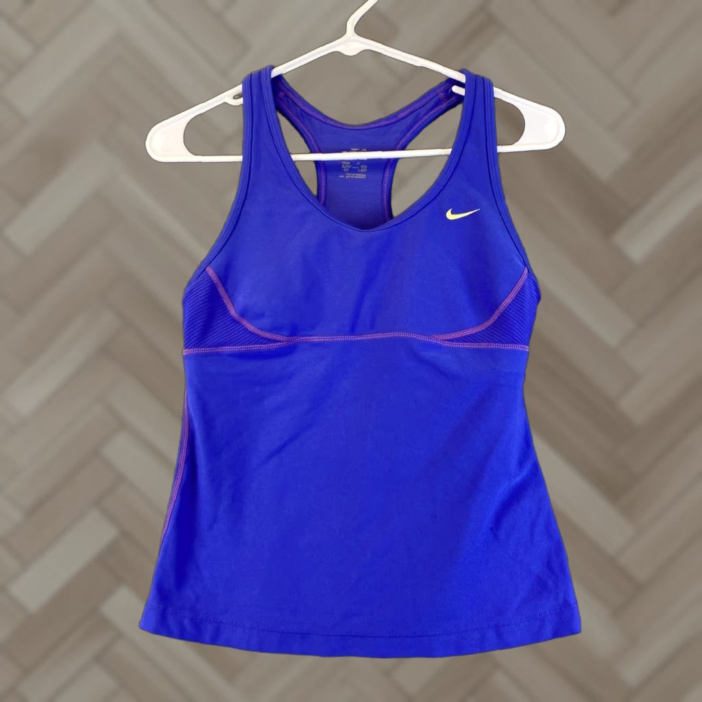 Nike NIKE DRI-FIT Women's Medium Purple Racerback Tank Top Activewear Gym Fitness Size M / US 6-8 / IT 42-44 - 1 Thumbnail