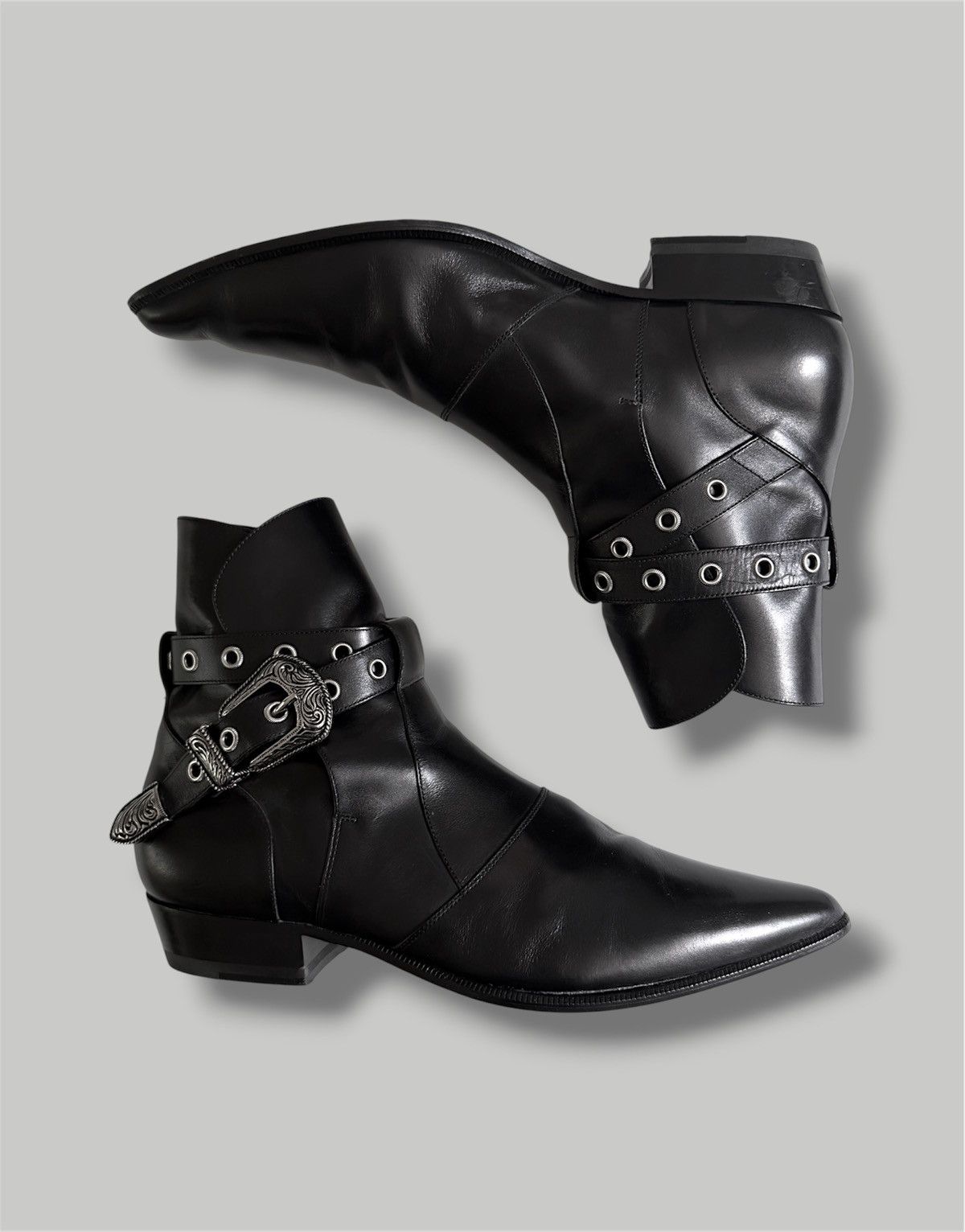 Saint Laurent Paris Pink Santiag Cowboy Boots | Grailed