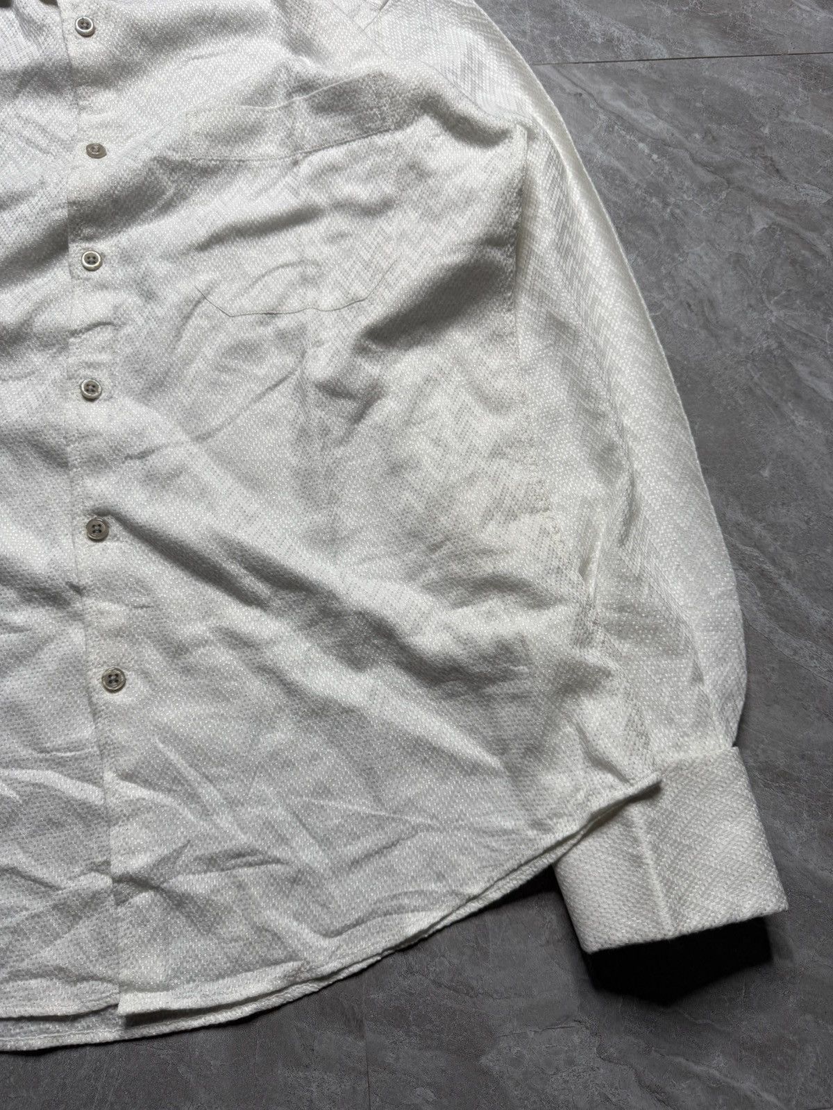 Prada Archival Prada Zigzag Pattern Woven Shirt Cufflink Sleeves Size US M / EU 48-50 / 2 - 4 Thumbnail