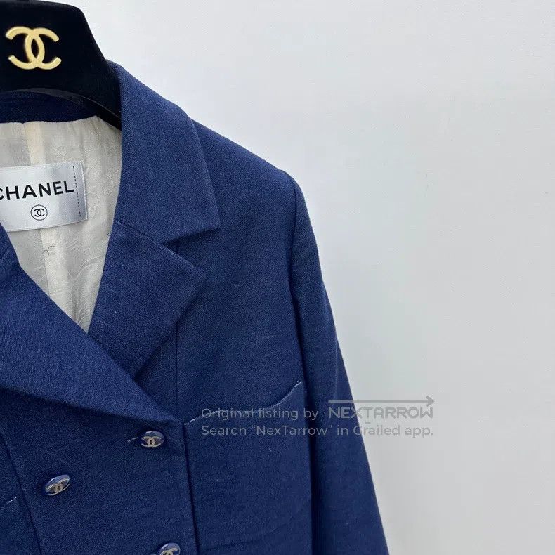 Chanel Chanel 16p dark blue inner mulberry silk windbreaker jacke Size S / US 4 / IT 40 - 3 Thumbnail