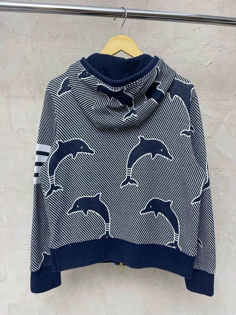 Thom Browne Thom browne Dark blue twill full-print dolphin four-striped Size US XS / EU 42 / 0 - 3 Thumbnail