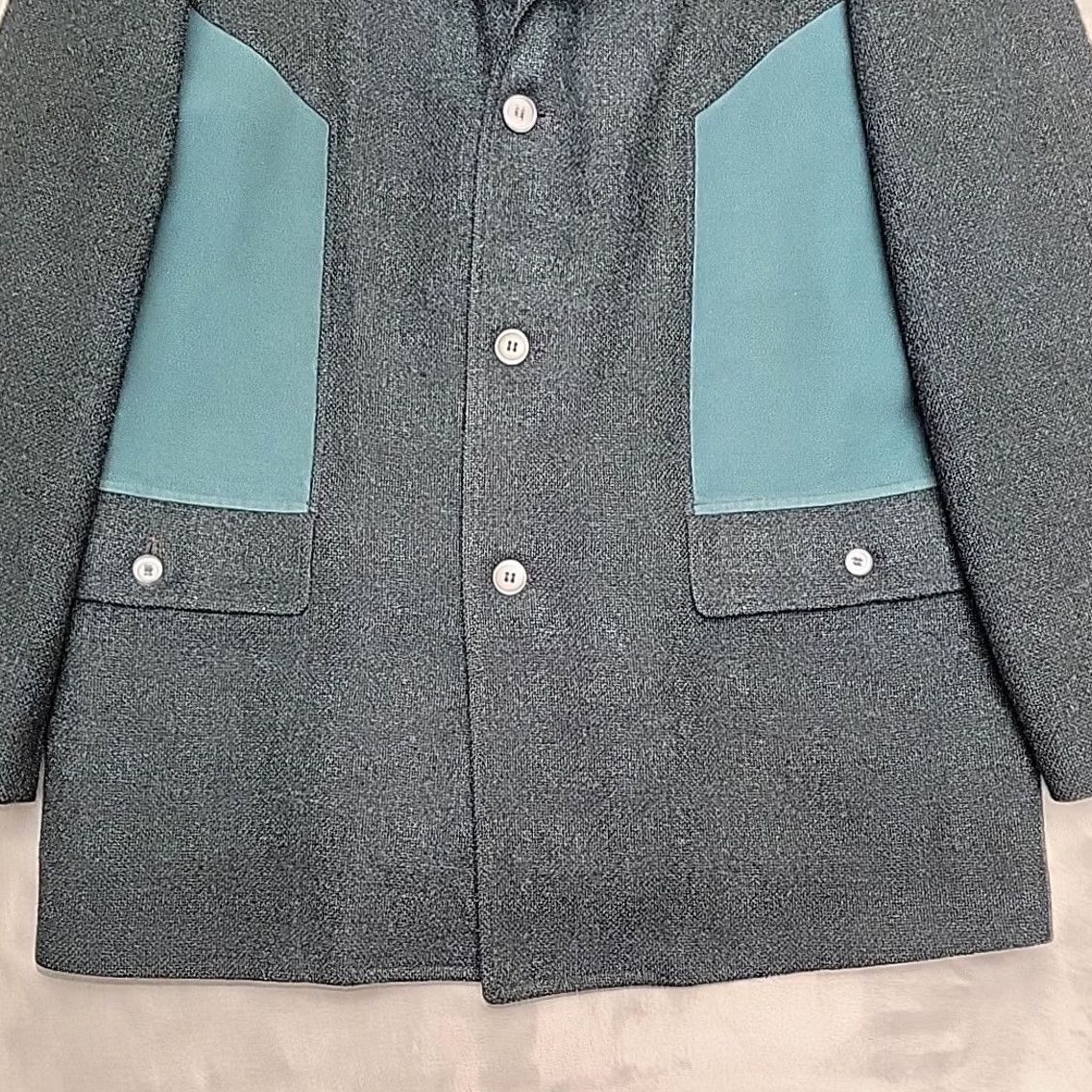 Pendleton VINTAGE Pendleton Jacket Mens Blazer Wool Green 42 Teal Three-Button Notch Front Flat Front Three-Button USA Ranch Systems Size 42R - 2 Thumbnail