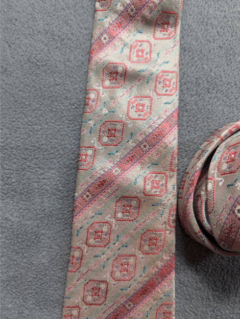Lanvin Vintage LANVIN Paris Silk Tie pink clay pattern Size ONE SIZE - 3 Thumbnail