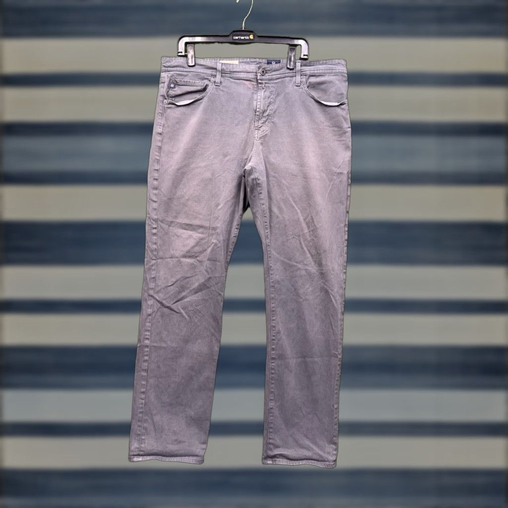 Vintage Adriano Goldschmied The Graduate Tailored Leg Chino Stretch Pants Mens 38x32 Gray Cotton Blend 5-Pocket Regular Straight Classic Size US 38 / EU 54 - 1 Thumbnail