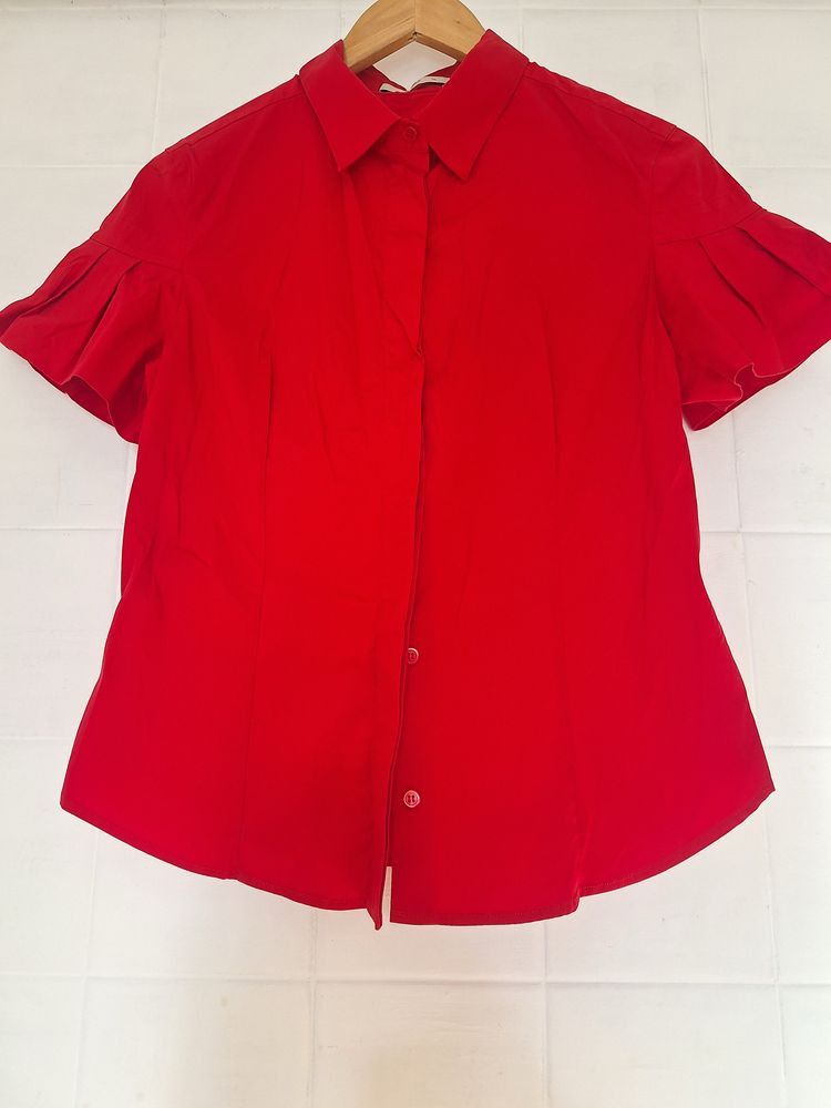 Prada Prada Milano 2006 Blouse Red Shirt Size M / US 6-8 / IT 42-44 - 1 Thumbnail