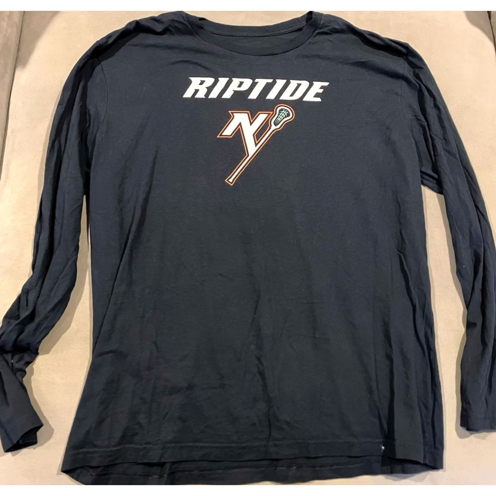Vintage NEW YORK RIPTIDE Navy Long Sleeve T Shirt Size Large Men's Awesome Size US L / EU 52-54 / 3 - 2 Thumbnail