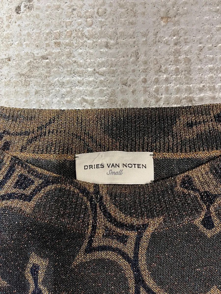 Dries Van Noten × Vintage Dries Van Noten Navy Flowers Sweater Size XS / US 0-2 / IT 36-38 - 6 Thumbnail