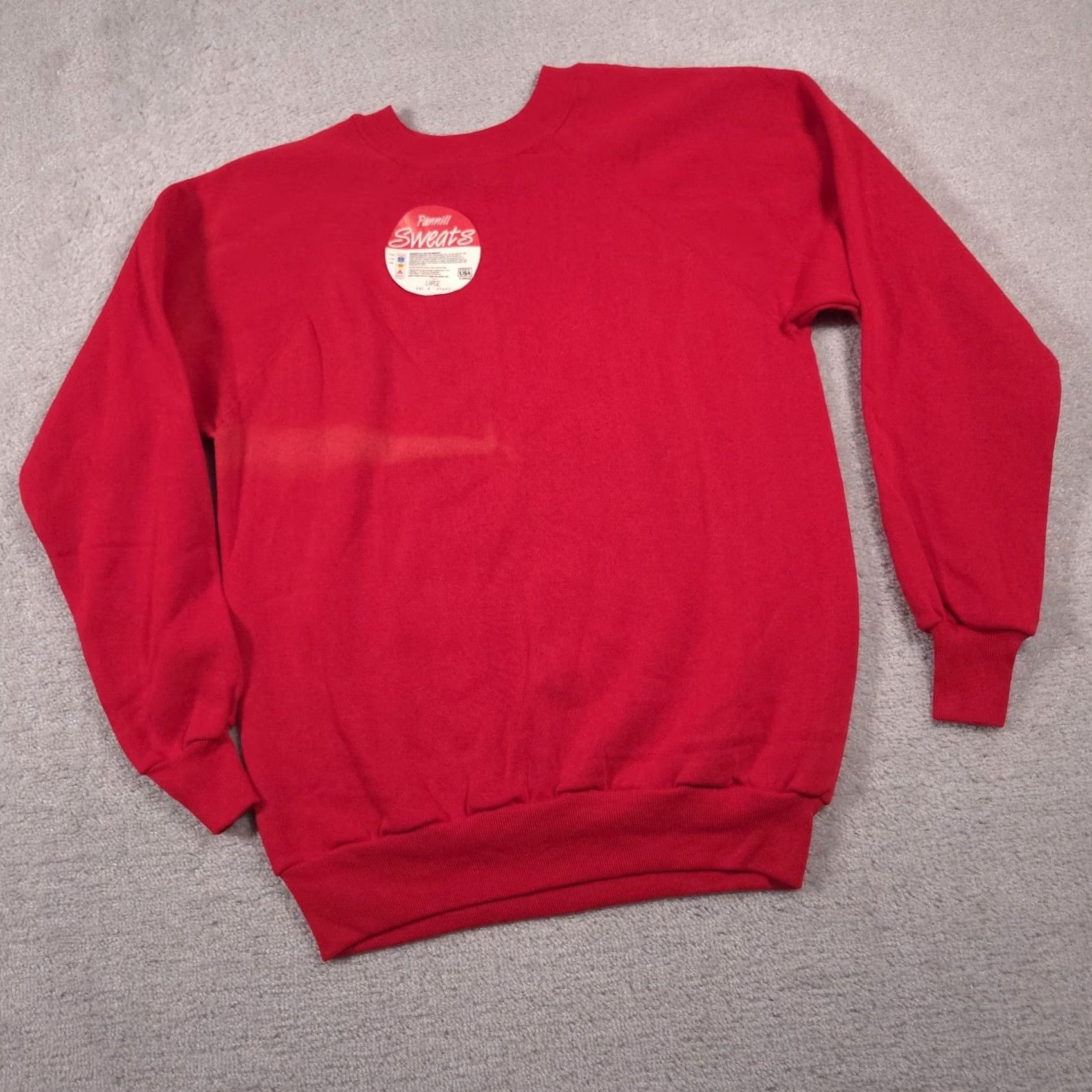 Vintage Pannill Sweatshirt Mens Large Red Crewneck Raglan Made in USA Blank 50/50 NWT Size US L / EU 52-54 / 3 - 2 Thumbnail