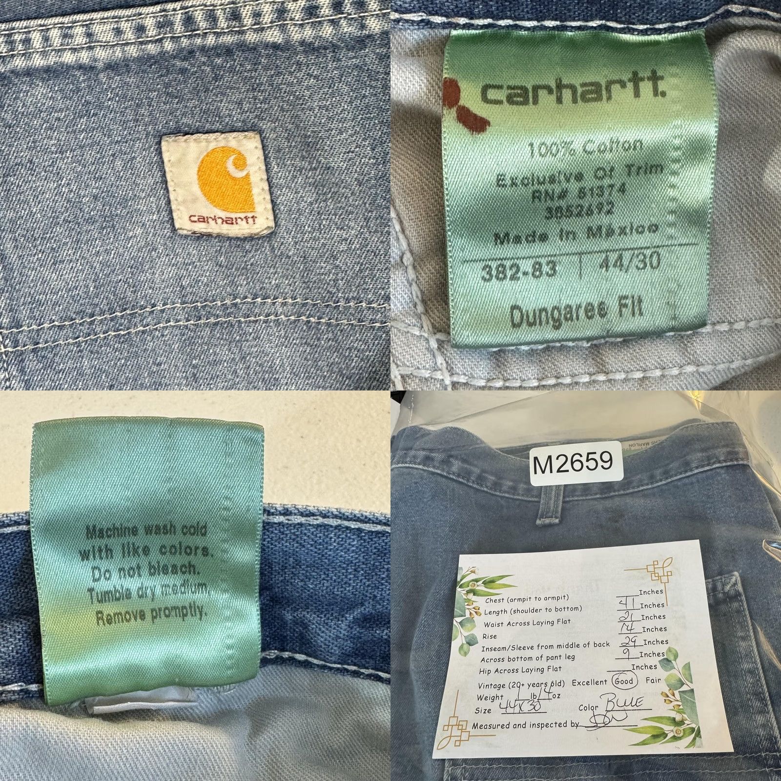 Carhartt VINTAGE Carhartt Dungaree Fit Jeans Mens 44x30 Workwear Denim Utility Pants (44x30) Size US 44 / EU 60 - 8 Thumbnail