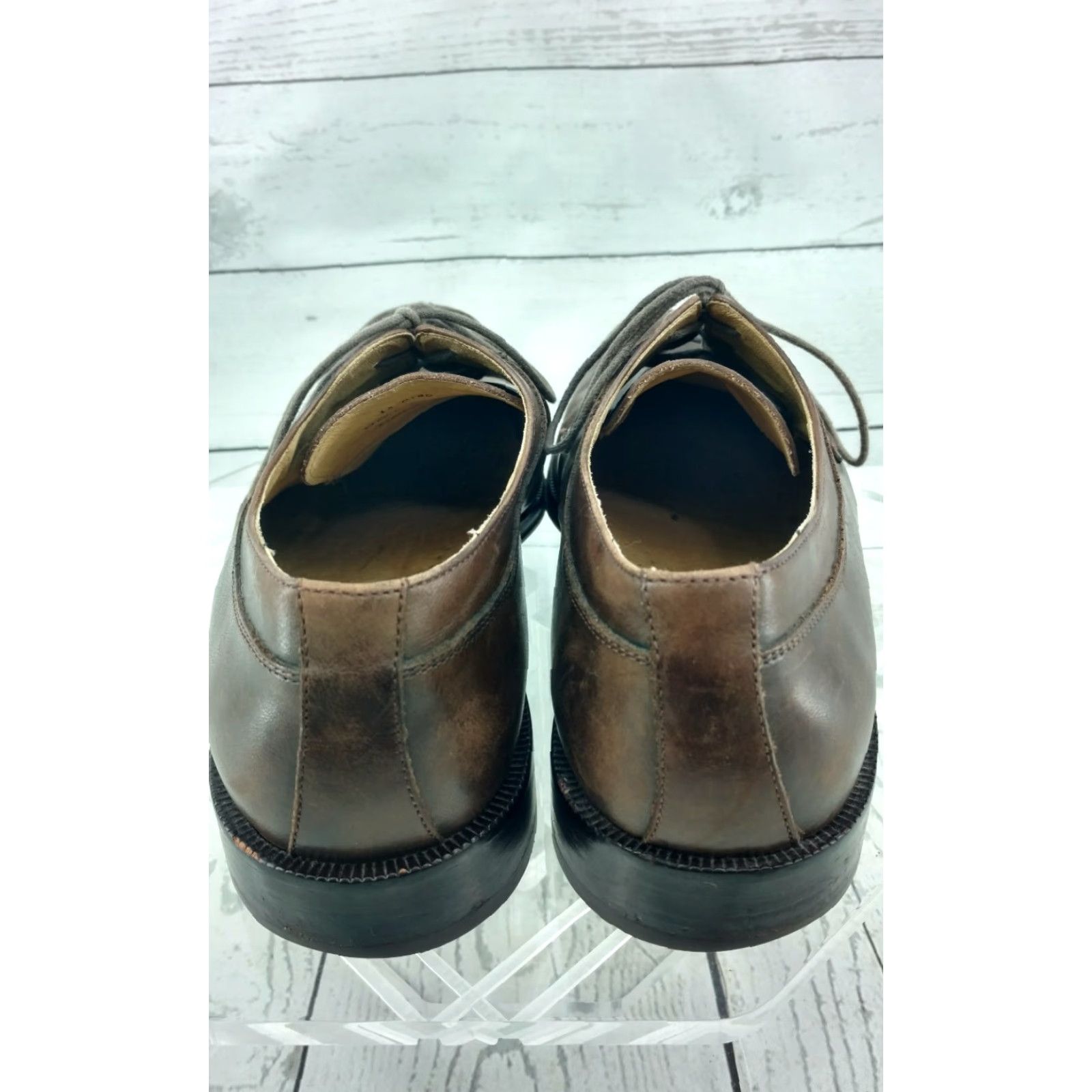 Johnston & Murphy JOHNSTON & MURPHY Mens Brown Oxfords size 10.5 with FLEX SYSTEM Dress Shoes MD8 Casual/Formal Leather Oxford Mens Shoes Brown Cognac Shoes Size US 11 / EU 44 - 4 Thumbnail