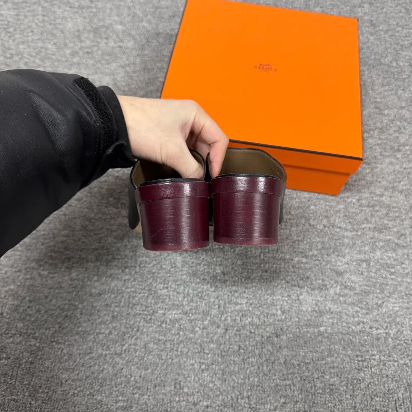 Hermes Hermes High-heeled mule shoes; semi-slip-on leather shoes| Size US 6.5 / IT 36.5 - 5 Thumbnail