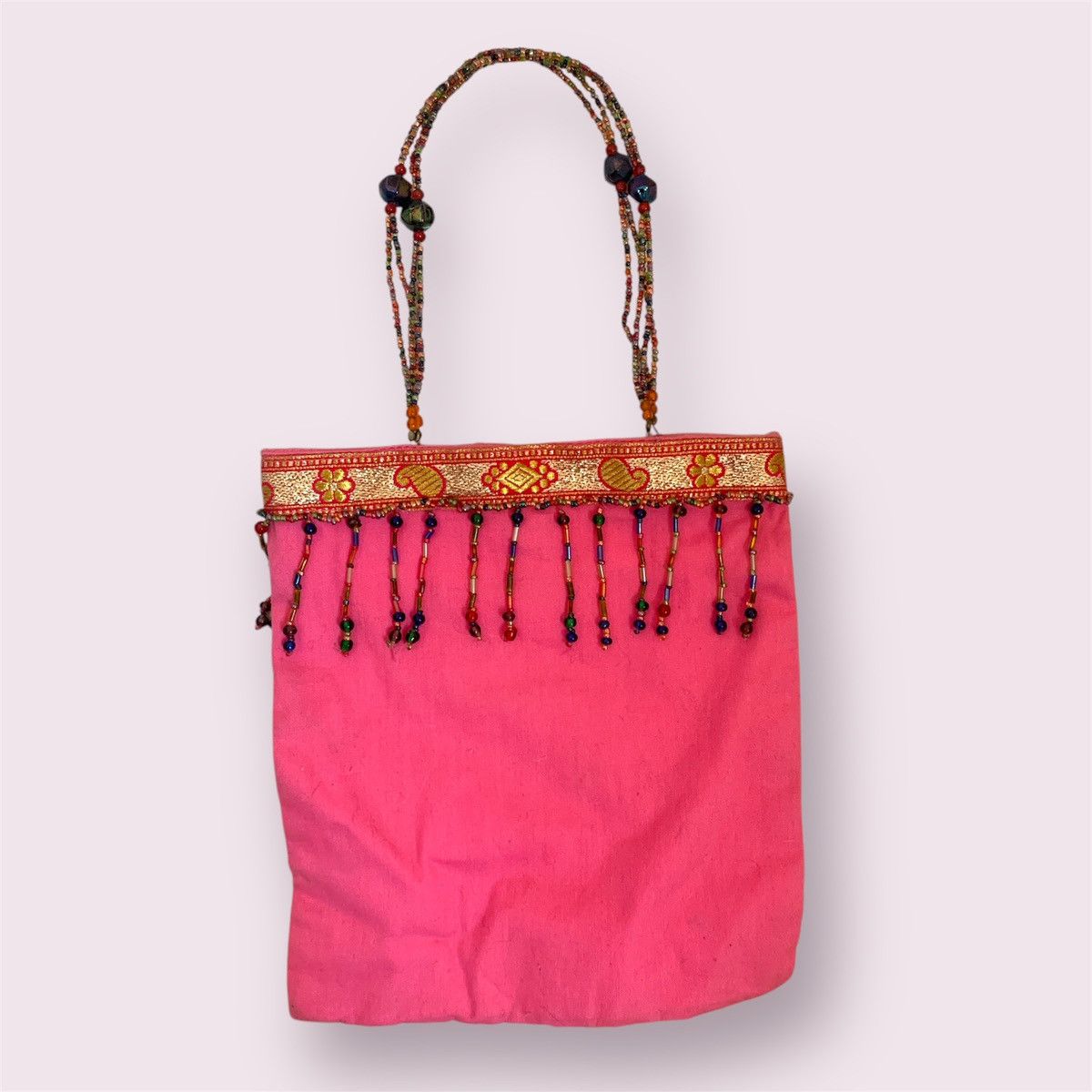 Vintage Pink Beaded Mini Bag Purse Size ONE SIZE - 1 Thumbnail