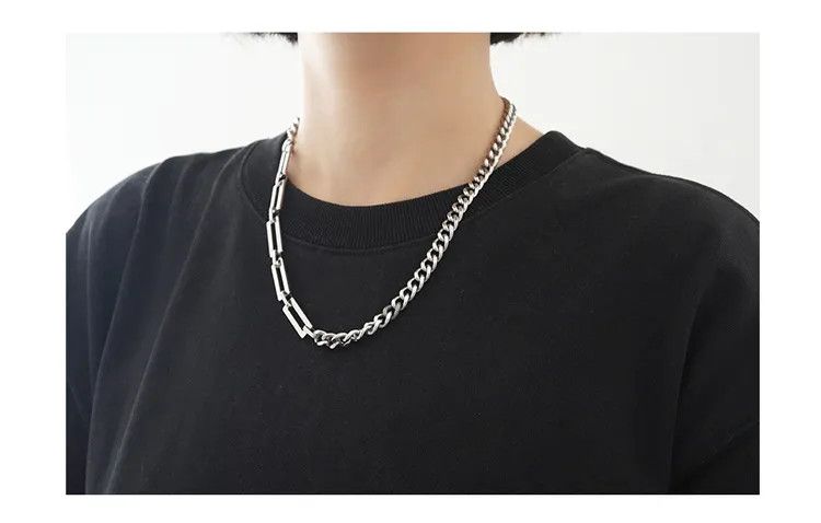 Jewelry Square Mixed Chain Splicing Necklace Size ONE SIZE - 5 Thumbnail