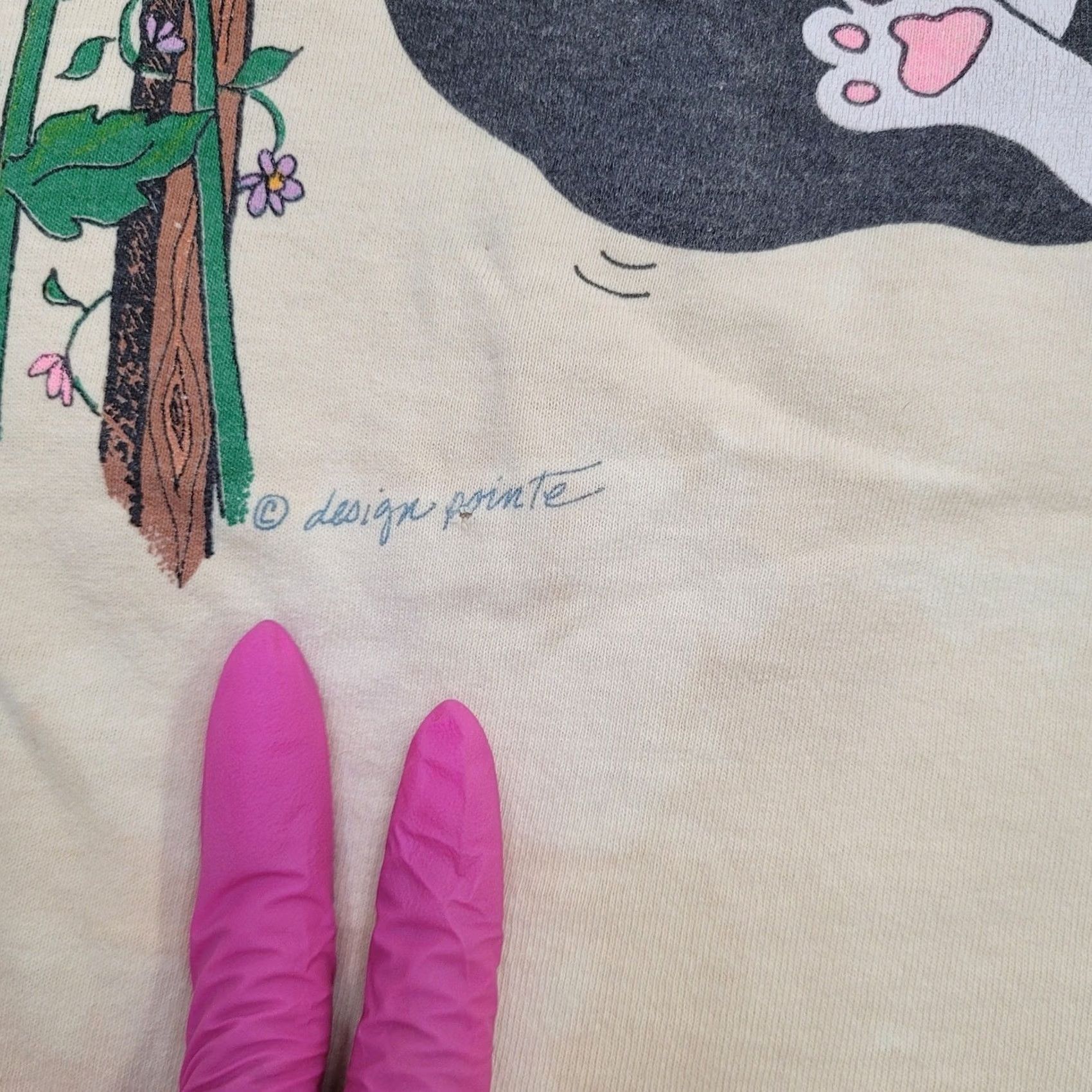 Anvil VINTAGE 80s Funny Bird Cat Crop-Top Shirt Womens L 22x23 USA Shirt Cropped Baggy Graphic Print Yellow Women Size L / US 10 / IT 46 - 5 Thumbnail
