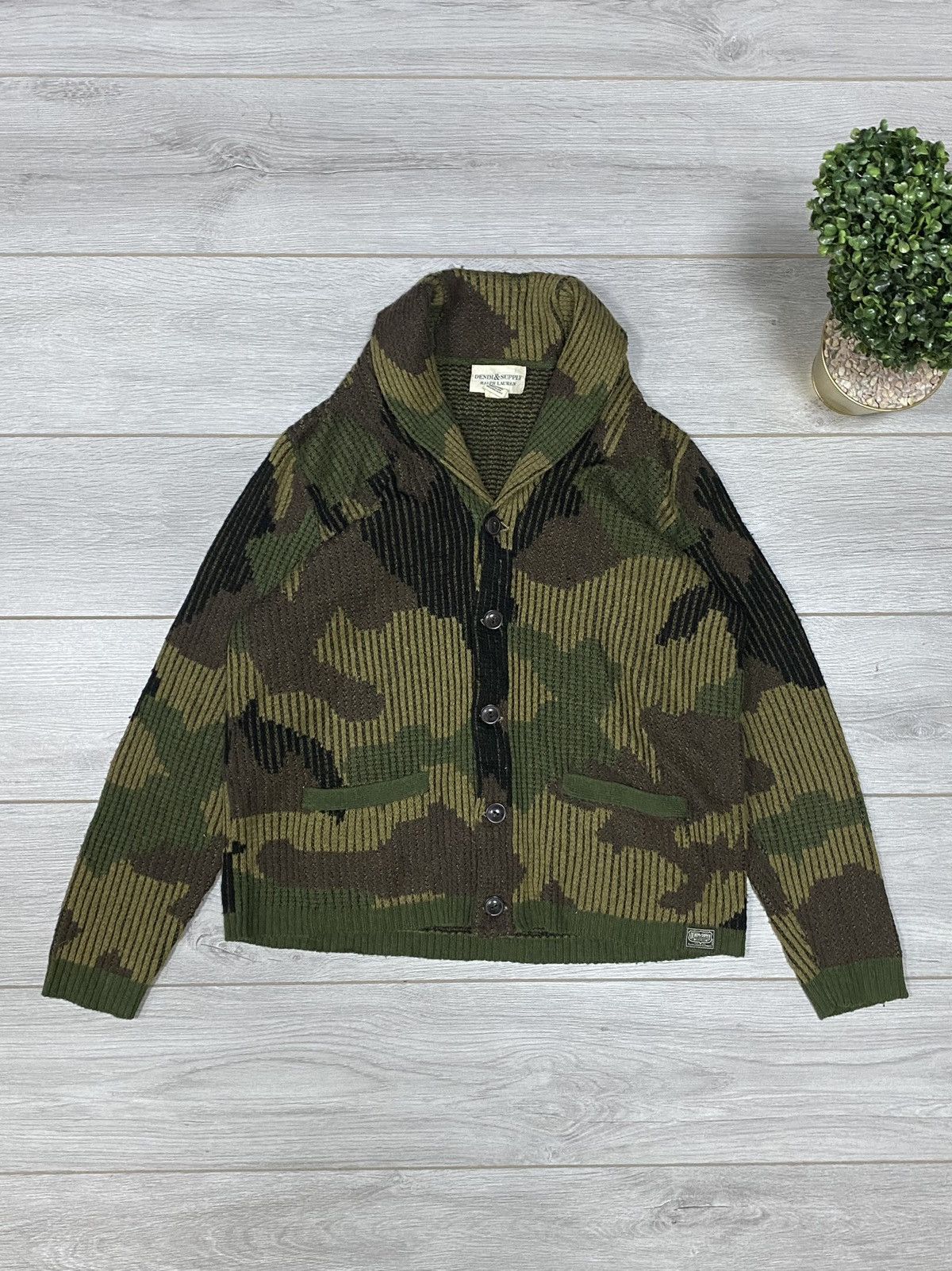 Denim And Supply Ralph Lauren Polo Ralph Lauren Vintage POLO Ralph Lauren wool Denim Supply camouflage cardigan Grailed