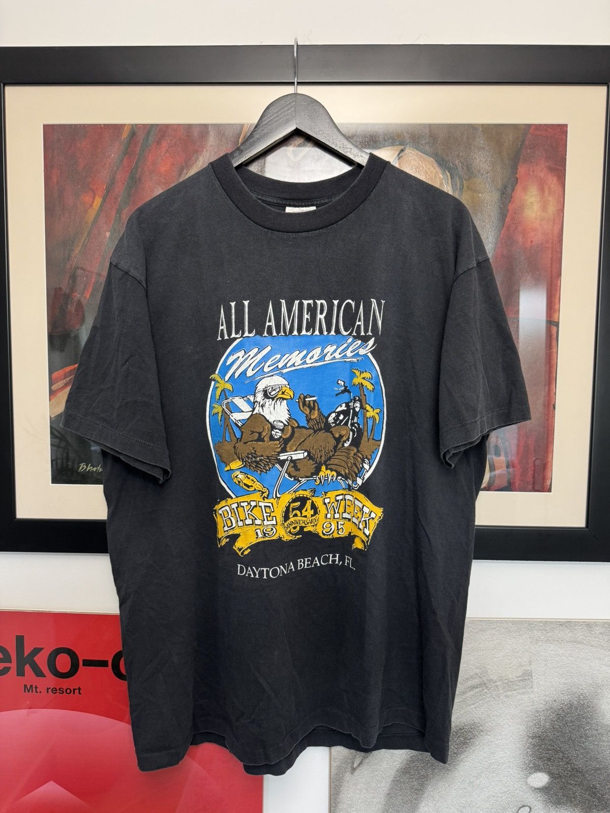 Vintage Vintage 90s Single Stitch Bad Ass Boys Bike Week Eagle Tee Size US XL / EU 56 / 4 - 1 Thumbnail