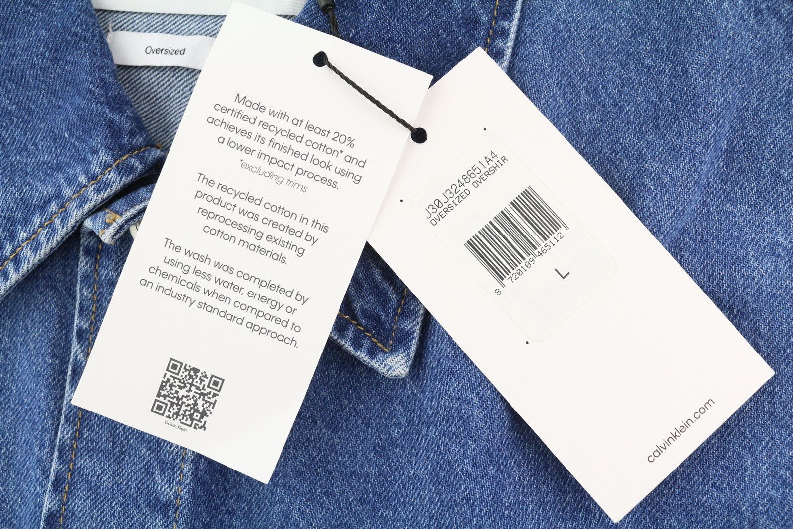 Calvin Klein L Denim Blue Trucker Snap Oversized Jacket 85026 Size US L / EU 52-54 / 3 - 10 Thumbnail