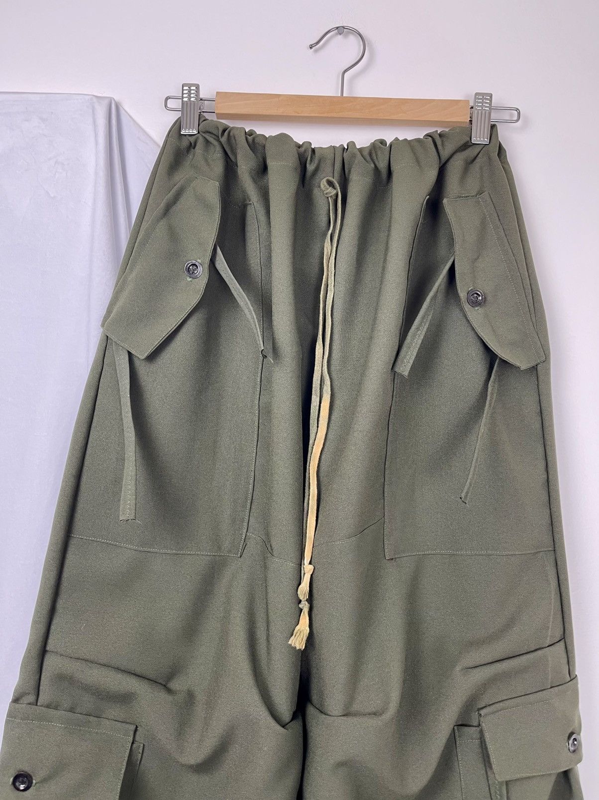 Chorley Tassel baggy darted double knee olive military cargo pants Size US 34 / EU 50 - 4 Thumbnail