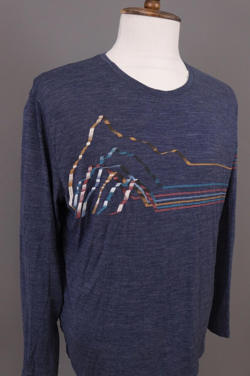 Icebreaker Icebreaker Merino Blue Striped Wool Crew Shirt Size XL Size US XL / EU 56 / 4 - 7 Thumbnail