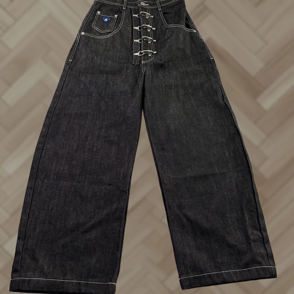 Vintage Aelfric Eden Jeans Women Wide-Leg Black 28 Denim Cotton 5-Pocket 28 Women's Jeans 28 Black Aelfric Eden Wide-Leg Denim Jeans Size 28" / US 6 / IT 42 - 1 Thumbnail