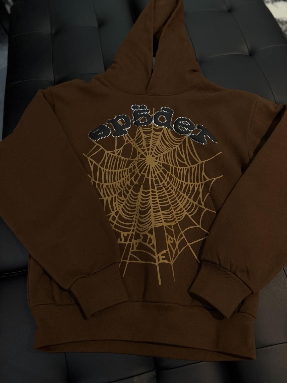 Sp5der Sp5der Worldwide Brown Crystal Hoodie Size (Small) (NEW) Size US S / EU 44-46 / 1 - 1 Thumbnail