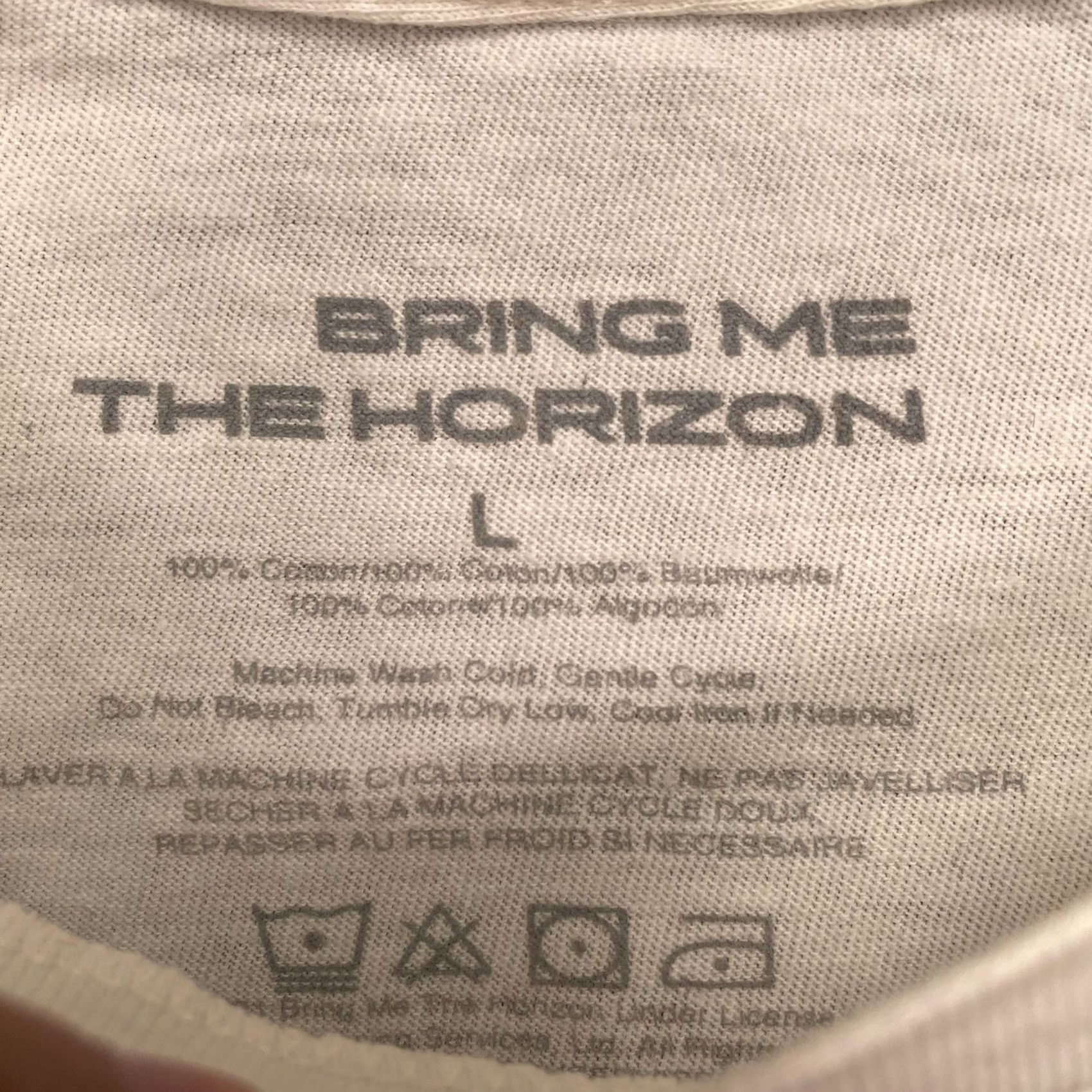 Vintage VINTAGE BRING ME THE HORIZON Shirt Men L Ivory Cotton Logo Band Music Punk Rock Size US L / EU 52-54 / 3 - 2 Thumbnail