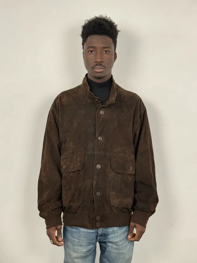 Vintage Italian Archive Brown Suede Leather Buttoned Jacket Size US L / EU 52-54 / 3 - 2 Thumbnail