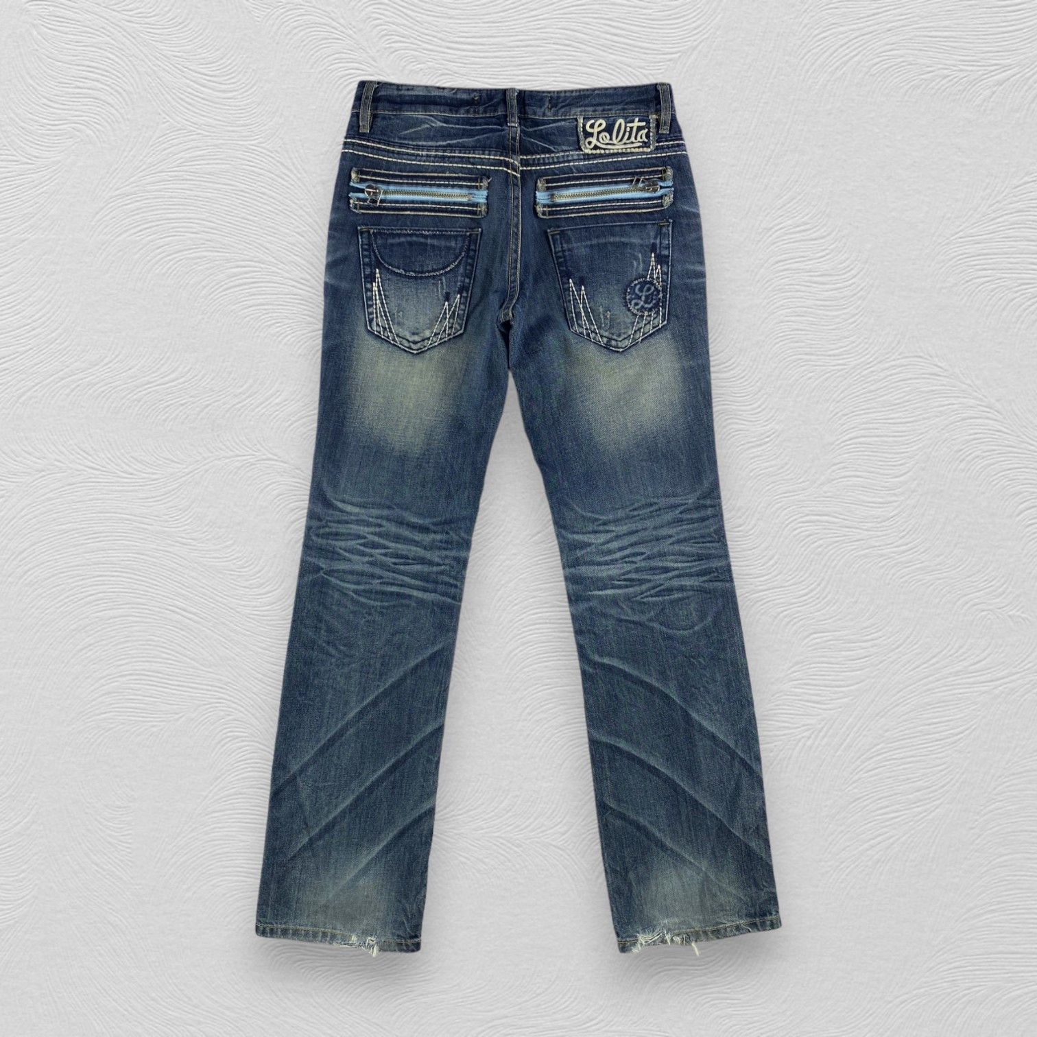 Japanese Brand Yoshitomo Nara Lolita Jeans Zipper Pocket Faded Blue Denim Size US 32 / EU 48 - 2 Thumbnail