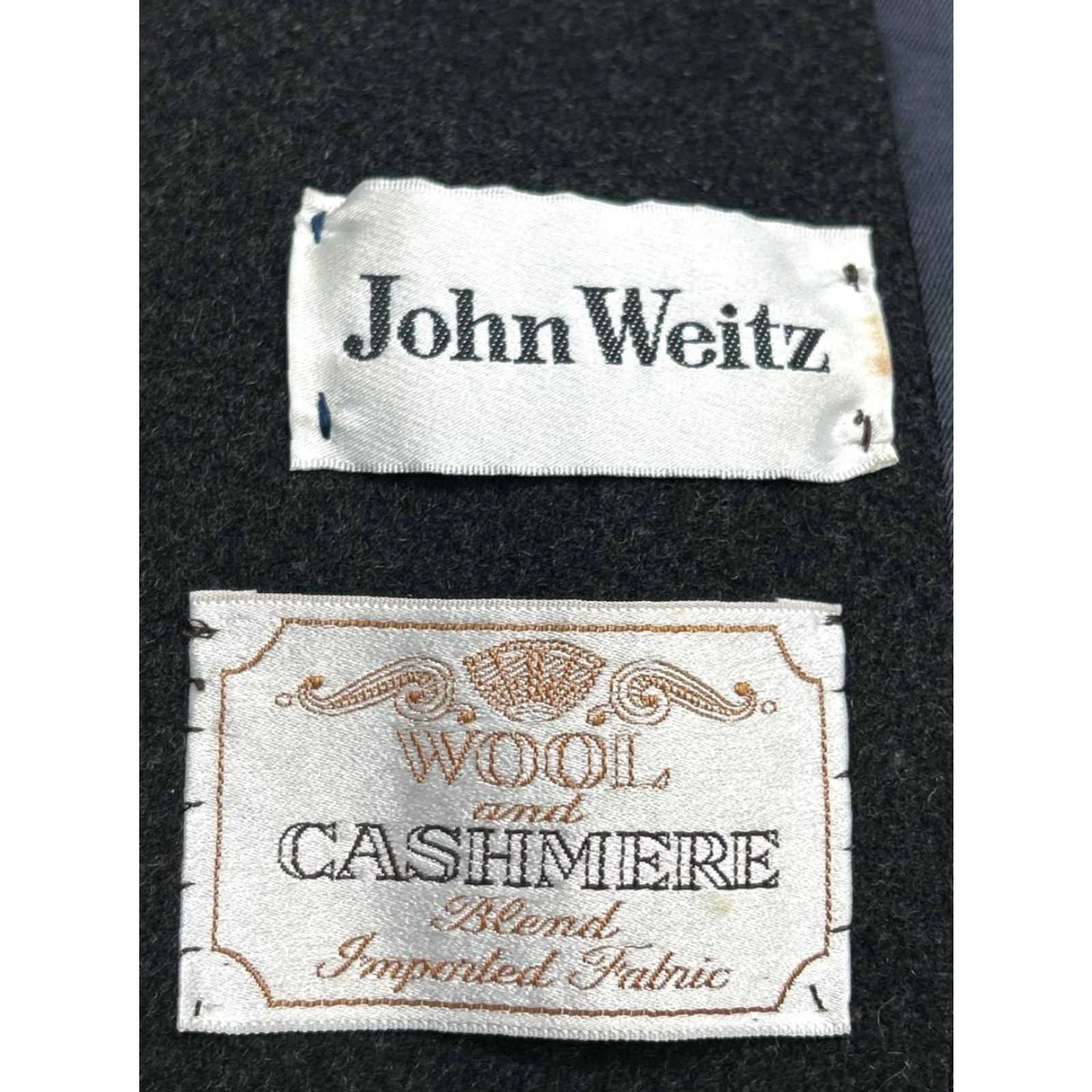 Vintage John Weitz Coat 44 Black Cashmere Notch Lapel Single Vent Casual Winter Mens Size US S / EU 44-46 / 1 - 7 Thumbnail