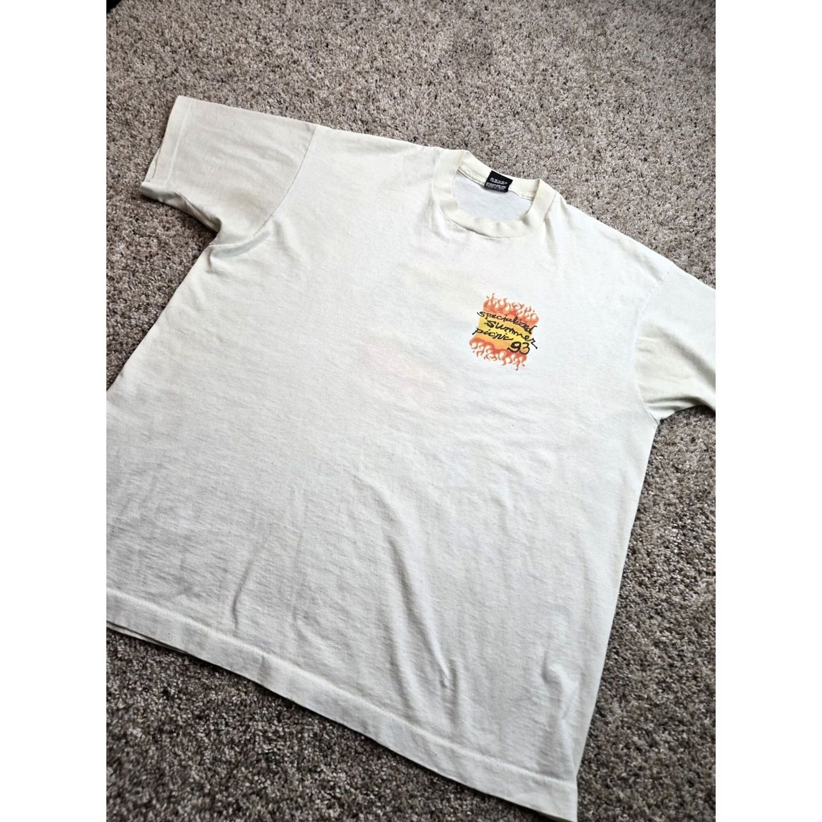 Vintage VINTAGE Specialized Summer Picnic T Shirt Mens XL White Flame Graphic 1993 90s Size US XL / EU 56 / 4 - 3 Thumbnail