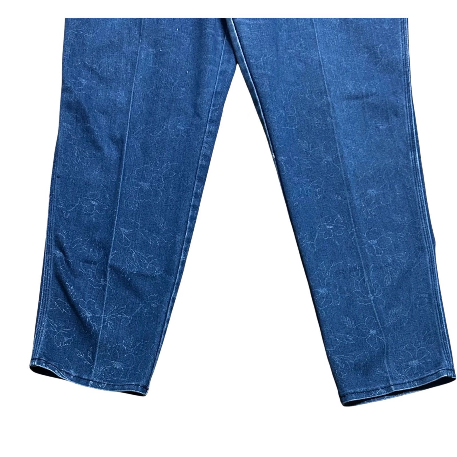 Denime VINTAGE Braxton Women's Jeans 80s Floral Dark Wash Denim Sz 38 Blue 5-Pocket Comfort Stretch Straight Size 26" / US 2 / IT 38 - 4 Thumbnail