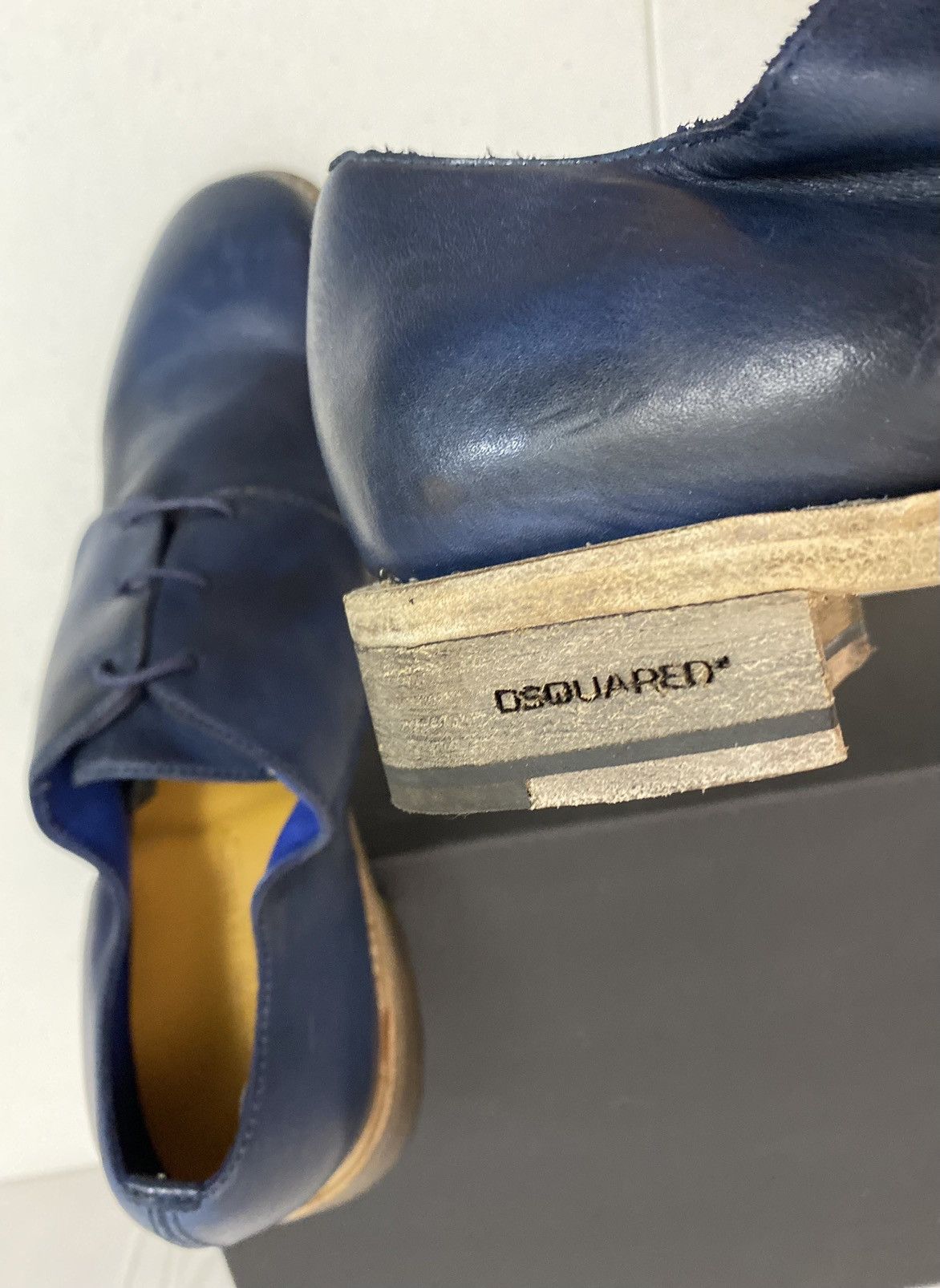 Dsquared2 Dsquared2 🇮🇹 Blue Goodyear welt Handmade Uni Derby 8.5 NEW Size US 8.5 / EU 41-42 - 4 Thumbnail