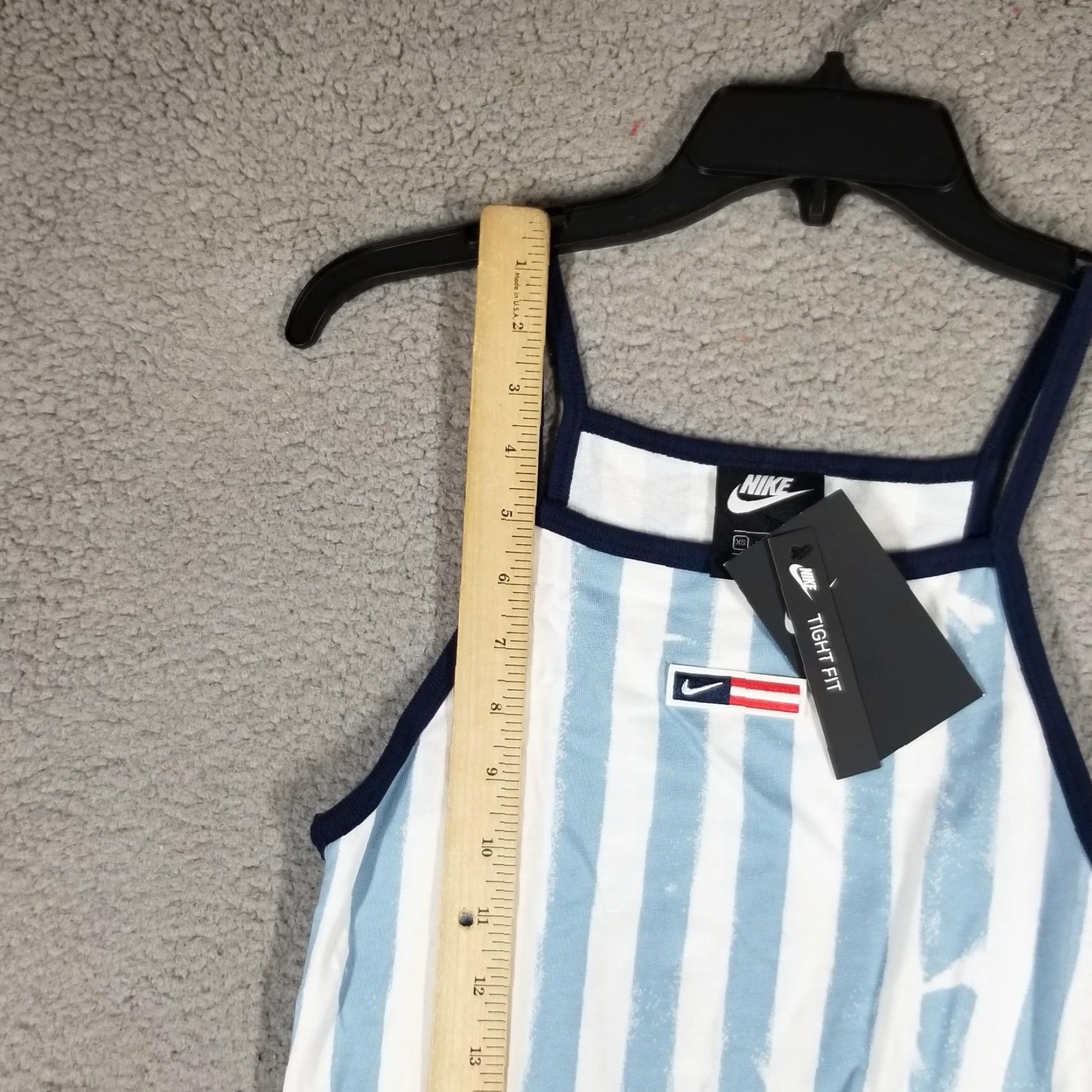 Nike Nike Dress Women XS Blue Striped Cotton Bodycon Tank Sleeveless Square Neck Swoosh Womens Size XS / US 0-2 / IT 36-38 - 3 Thumbnail