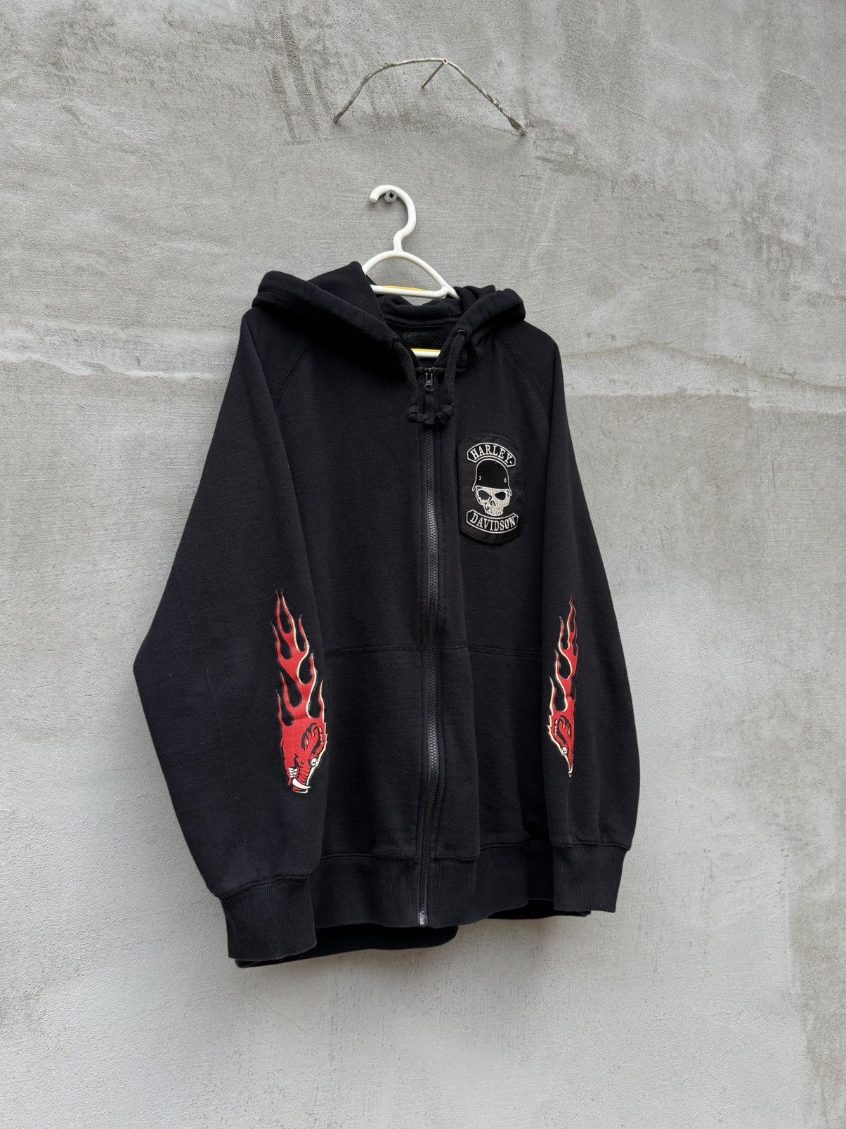 Harley Davidson 🦅VINTAGE HARLEY DAVIDSON FLAMES HOODIE Size US XL / EU 56 / 4 - 5 Thumbnail