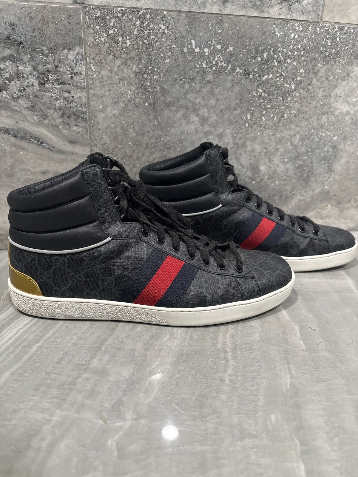 Gucci Gucci Ace GG high top sneakers Size US 10 / EU 43 - 1 Thumbnail