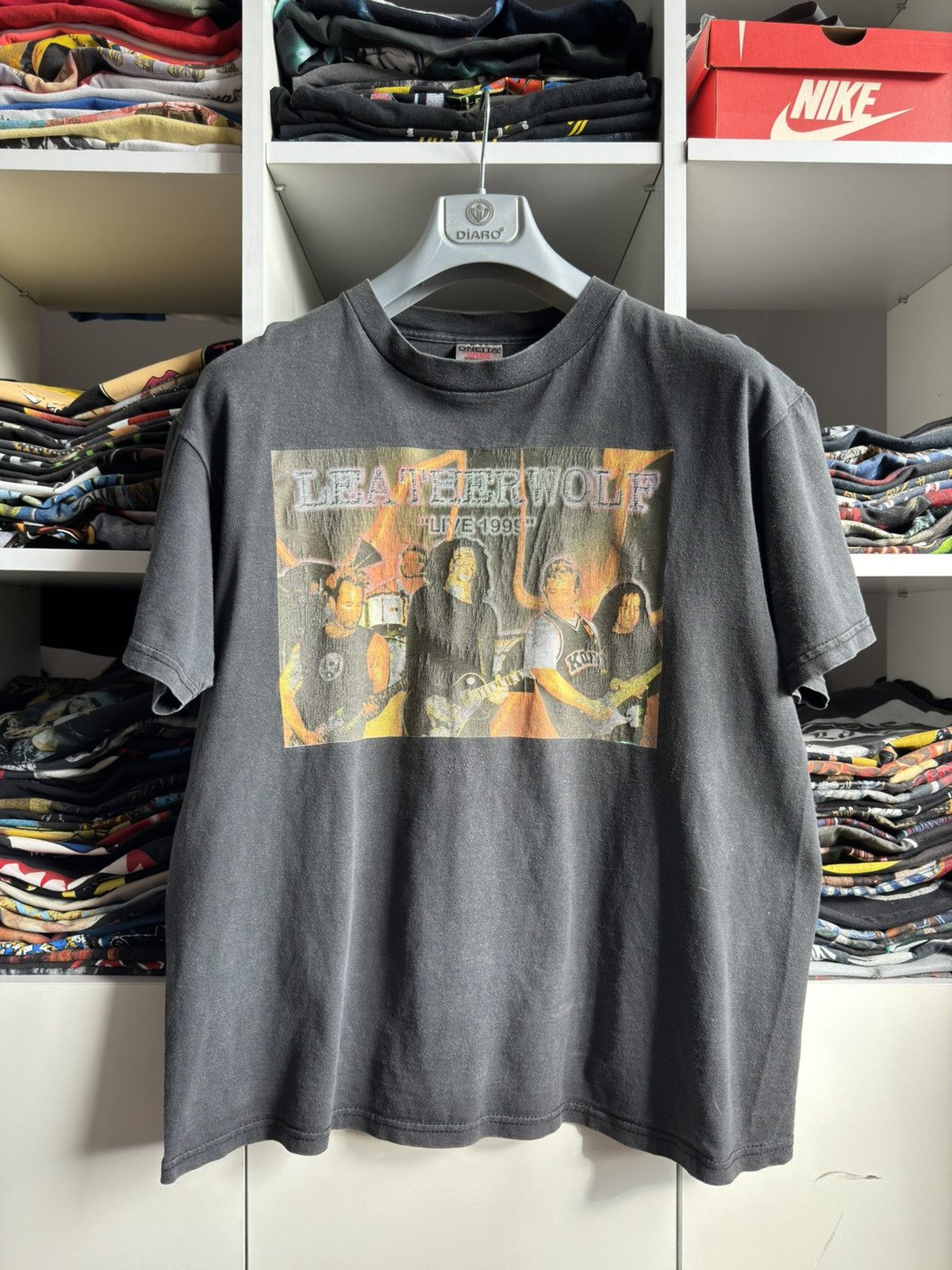 Band Tees × Vintage Vintage 90s LeatherWolf Metal Band T Shirt Tee Korn Size US L / EU 52-54 / 3 - 1 Thumbnail
