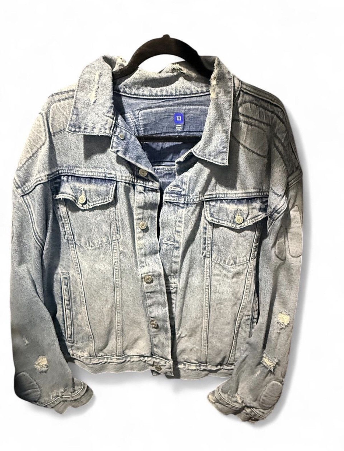 Gap × Kanye West Yeezy gap Balenciaga padded denim jacket washed 