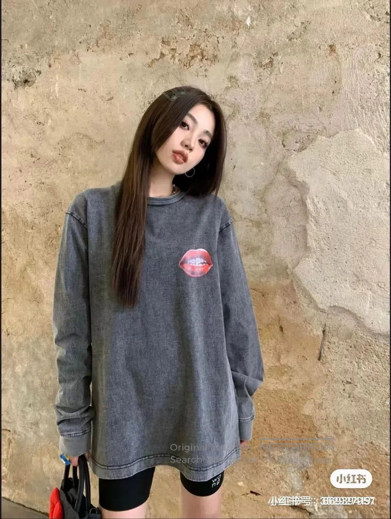 Alexander Wang Alexander Wang Gray Red Lips Sweatshirt. Size XS / US 0-2 / IT 36-38 - 7 Thumbnail
