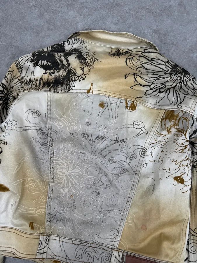 Just Cavalli 2000s Cavalli Beige Floral Buttoned Jacket Size XS / US 0-2 / IT 36-38 - 6 Thumbnail