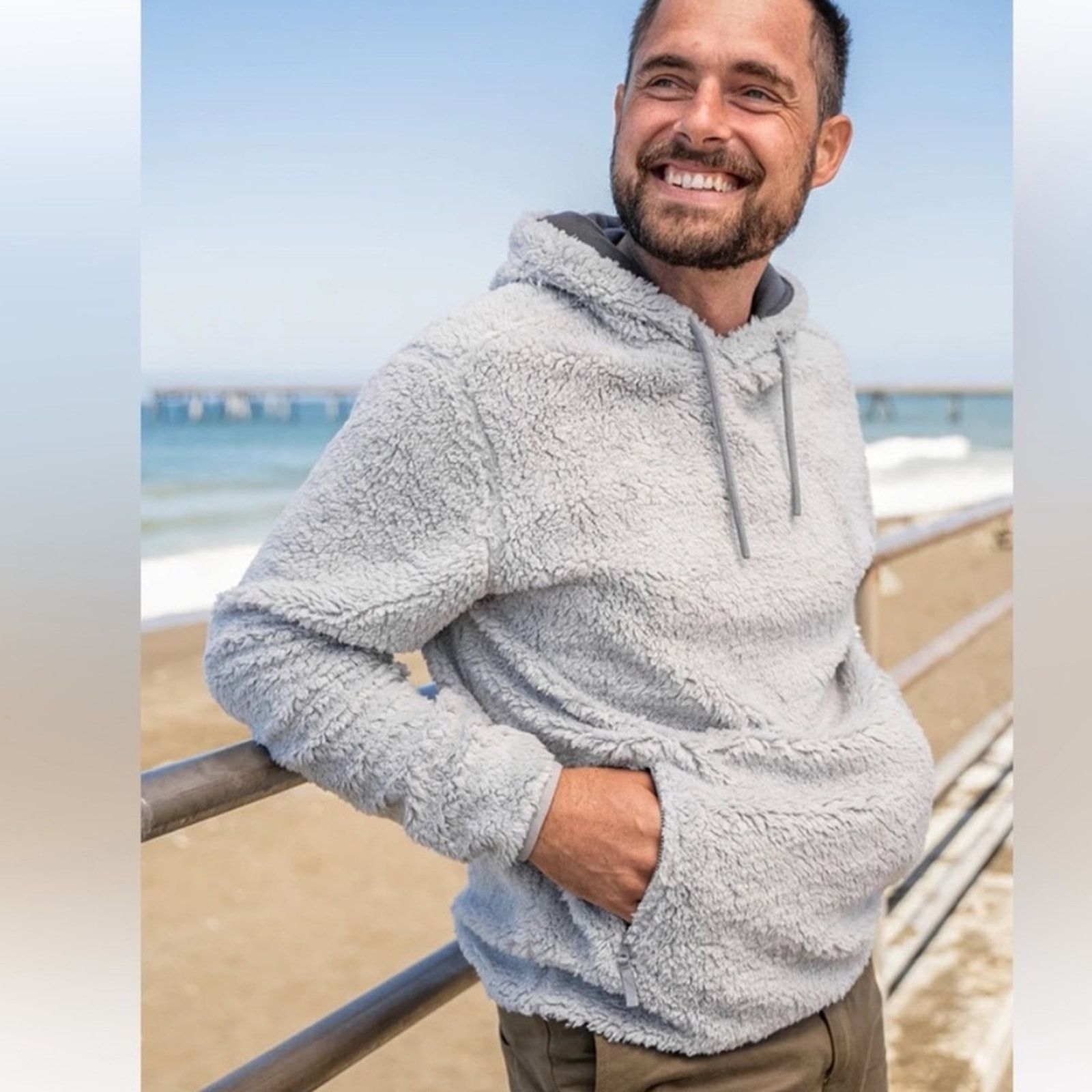Chubbies Chubbies High Pile Sherpa Hoodie in Silver Gray Sz Medium Size US M / EU 48-50 / 2 - 1 Thumbnail