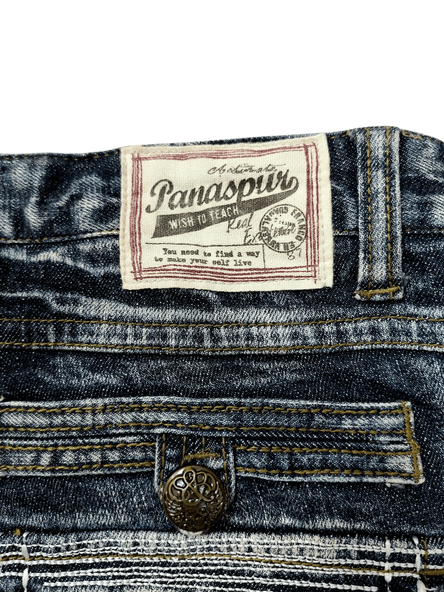 Vintage Vintage Panaspur Y2K Aesthetic Wash Straight Leg Denim Jeans Size US 30 / EU 46 - 13 Thumbnail