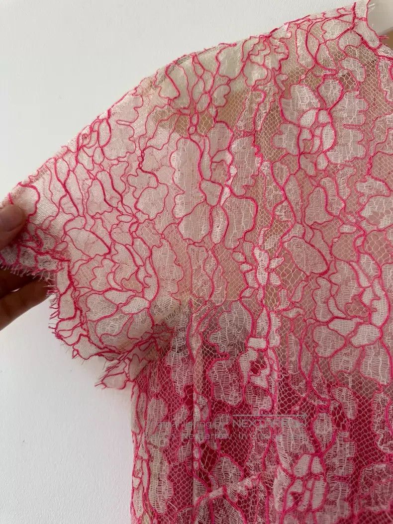 Valentino Valentino Pink lace women's dress Size L / US 10 / IT 46 - 4 Thumbnail