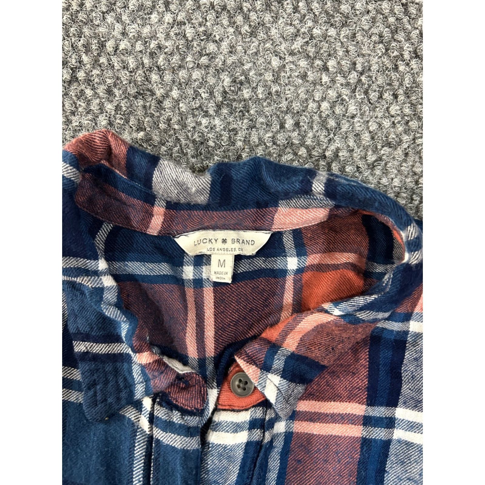 Lucky Brand Lucky Brand Button-Up Shirt Womens Medium Blue Plaid Flannel Long Sleeve Dress Shirt Casual Button Front Womens M Blue Plaid Flannel Shirt Size M / US 6-8 / IT 42-44 - 3 Thumbnail