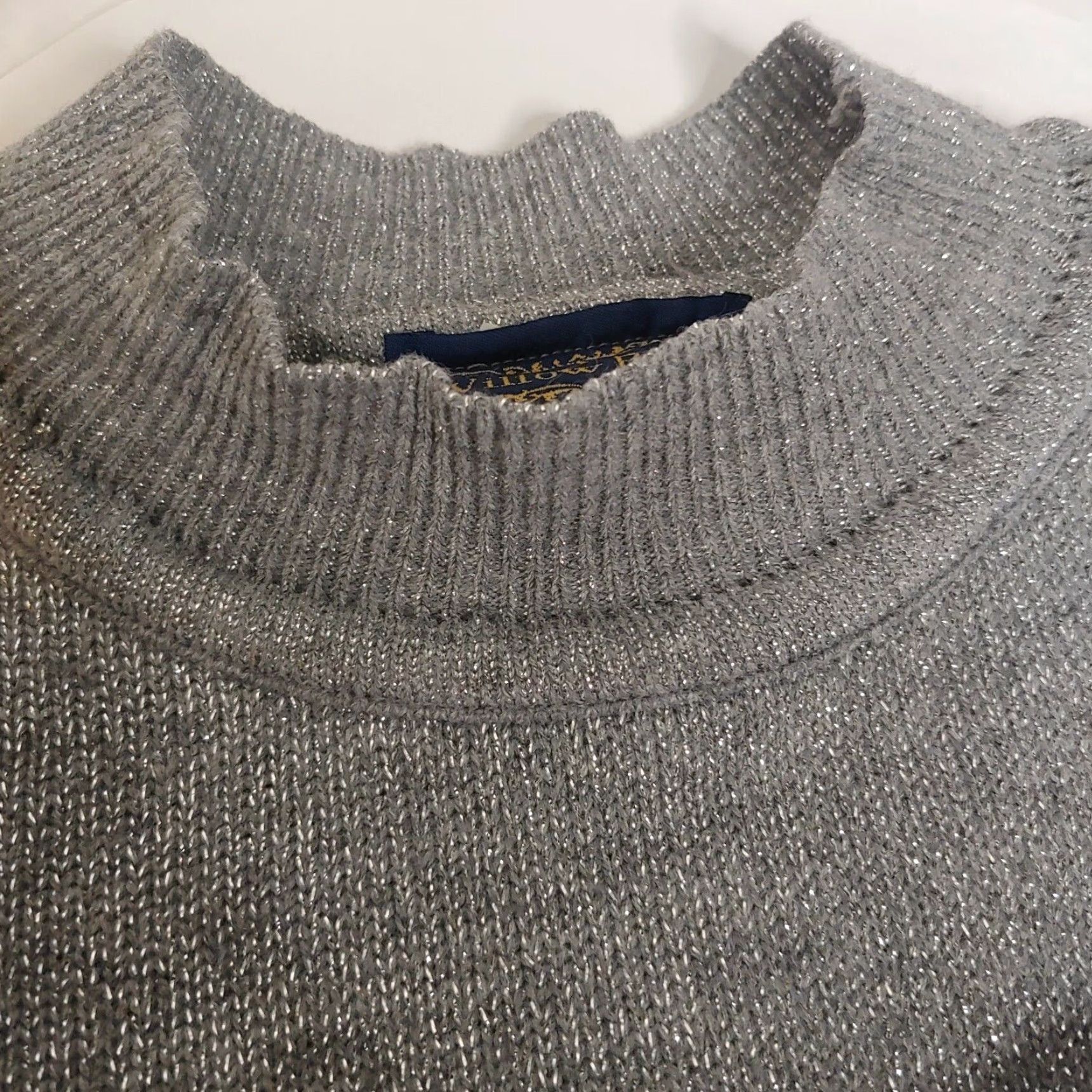 Vintage VINTAGE Willow Ridge Sweater Women Large Sparkly Silver Glitter Sweater Party Size L / US 10 / IT 46 - 7 Thumbnail