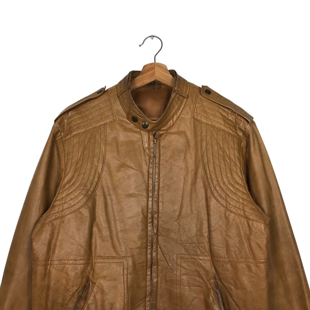 Japanese Brand 📌Vintage Biker Leather Jacket Unknown Brand Issey Miyake Size US L / EU 52-54 / 3 - 4 Thumbnail