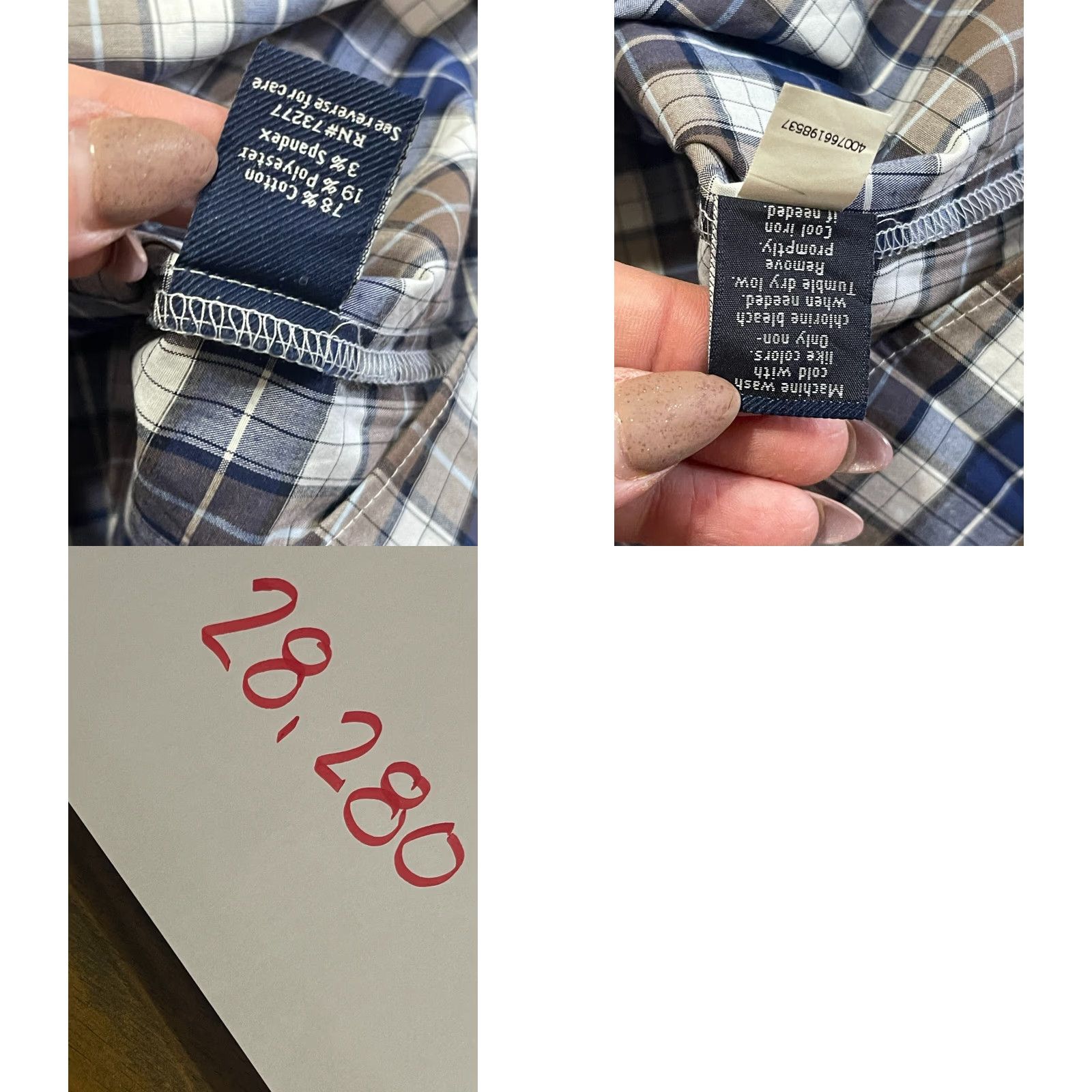 Croft & Barrow Croft & Barrow Shirt Mens 17.5 34/35 Blue Brown Plaid Button Down Classic Fit Size US XXL / EU 58 / 5 - 8 Thumbnail